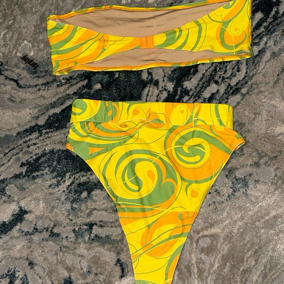 FashionNova Staying Poolside 2 Piece Bikini Green/combo Sz.L - Picture 7 of 7